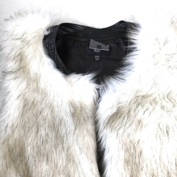 MOSSIMO Faux Fur white grey Plush Vest NWOT - Picture 13 of 13